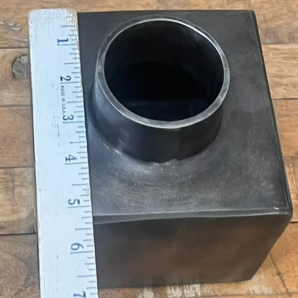 Pottery Barn Inkwell Sculpture Medium Bronze Cube 6 in Metal